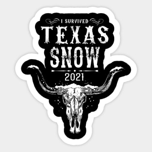 I Survived Texas Snow 2021-Cow Skull Sticker